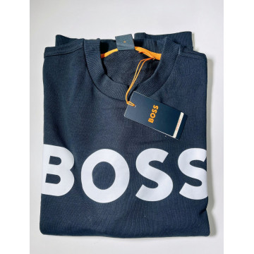 Boss – Black Basic Logo Print Crew Neck Sweatshirt