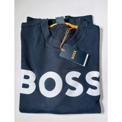 Boss – Black Basic Logo Print Crew Neck Sweatshirt